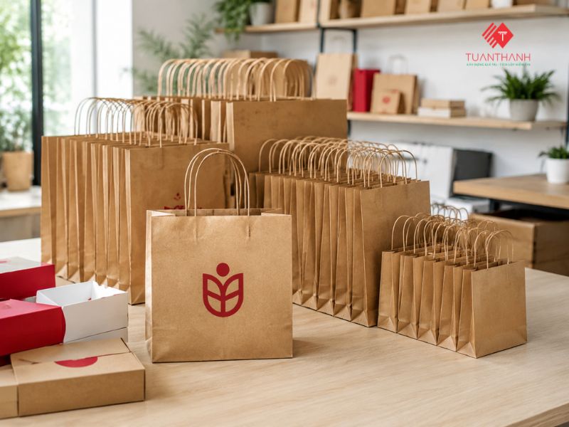 In túi giấy số lượng ít bằng giấy Kraft theo yêu cầu