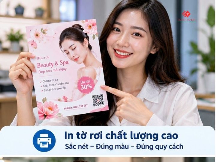 In tờ rơi chất lượng cao với hình ảnh sắc nét và màu sắc rõ ràng