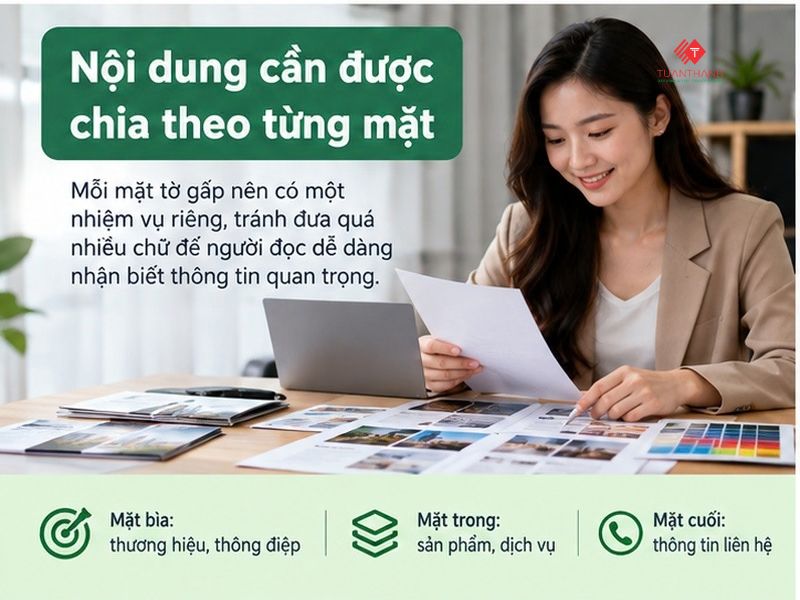 Bố cục nội dung từng mặt khi in tờ gấp chất lượng