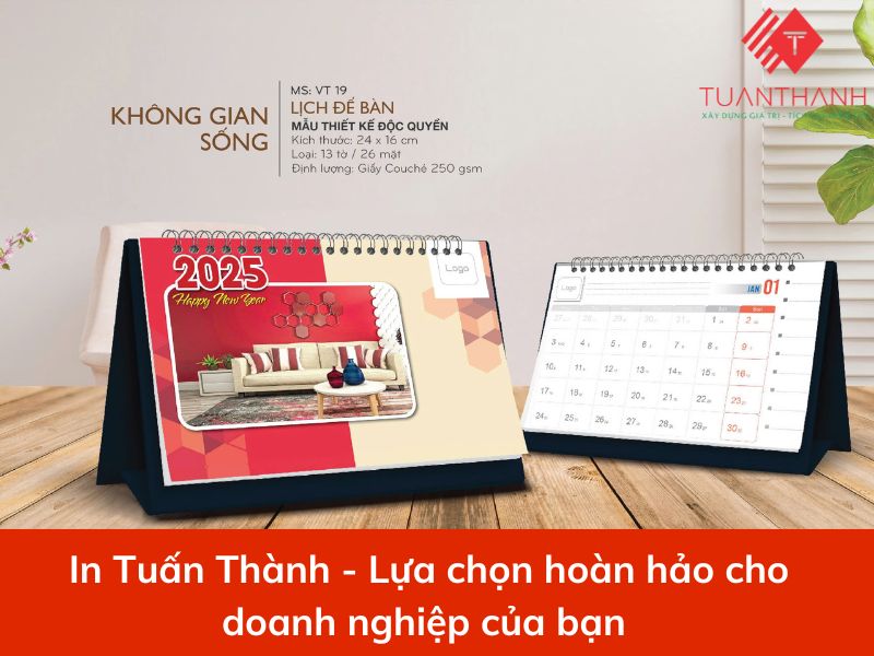 in lịch để bàn theo yêu cầu 