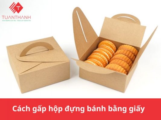 cách gấp hộp giấy đựng bánh