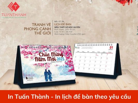 in lịch để bàn theo yêu cầu