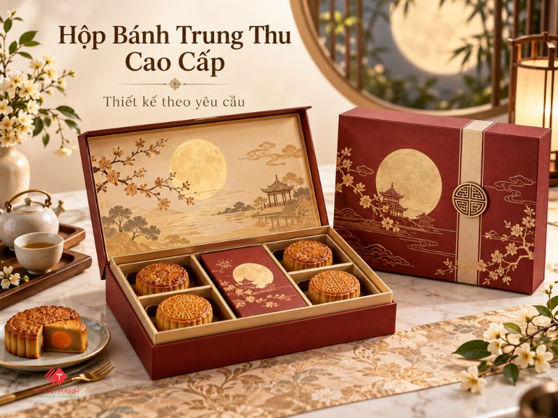 Báo giá in hộp Trung Thu 2026 theo số lượng 2 Mẫu hộp bánh Trung Thu cao cấp thiết kế theo yêu cầu tại Hà Nội