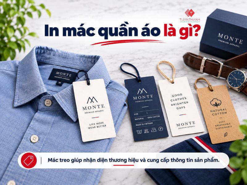 Báo giá in mác quần áo và mẫu mác treo quần áo giúp nhận diện thương hiệu sản phẩm thời trang