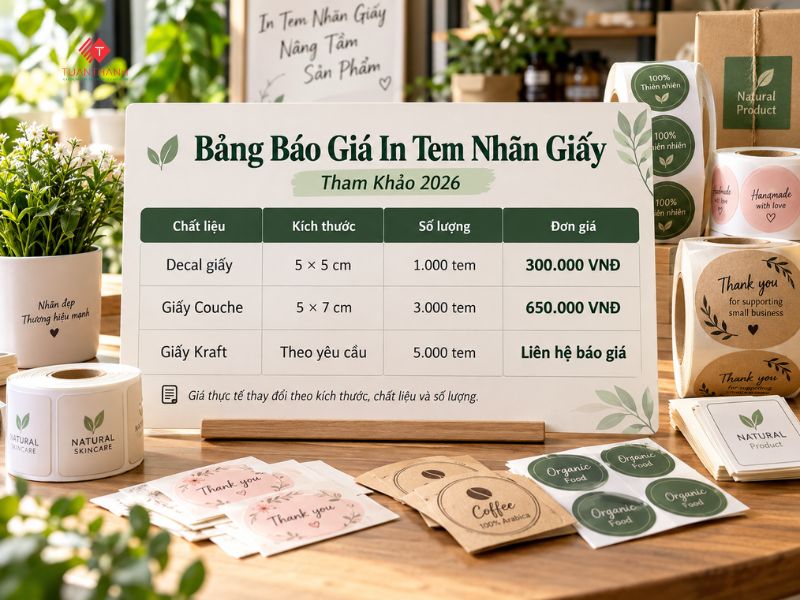 Báo Giá In Tem Nhãn Giấy Tại Hà Nội Chi Tiết 2026 3 bao gia in tem nhan giay 2