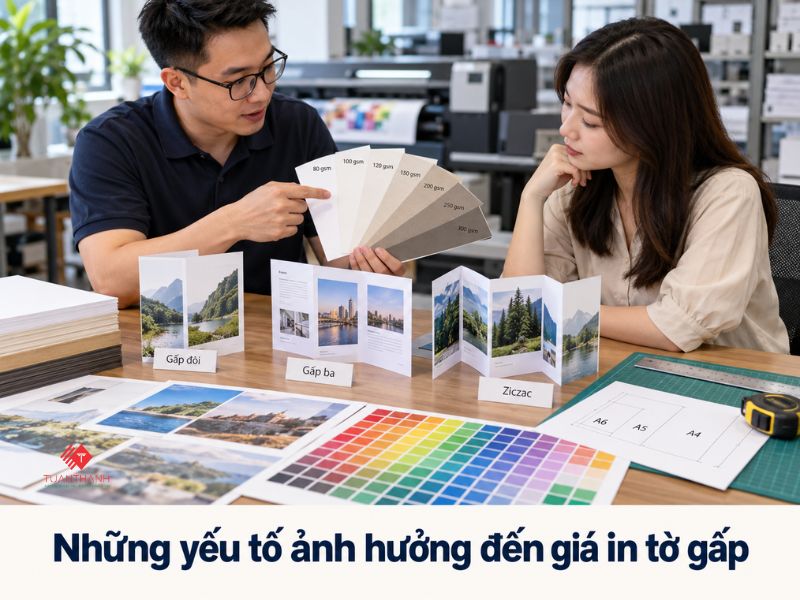 Báo Giá Tờ Gấp Tại Hà Nội Theo Kích Thước, Số Lượng 3 Các yếu tố ảnh hưởng đến báo giá in tờ gấp như giấy, kích thước và kiểu gấp