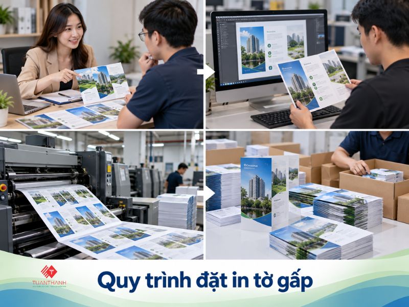 Báo Giá Tờ Gấp Tại Hà Nội Theo Kích Thước, Số Lượng 5 Quy trình đặt in tờ gấp từ tư vấn, thiết kế, in ấn đến gia công