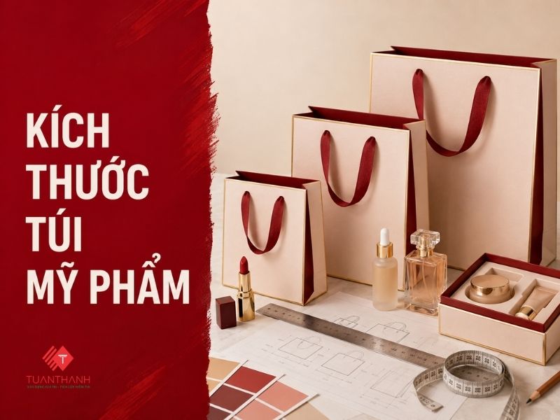 Các kích thước phổ biến khi in túi giấy đựng mỹ phẩm