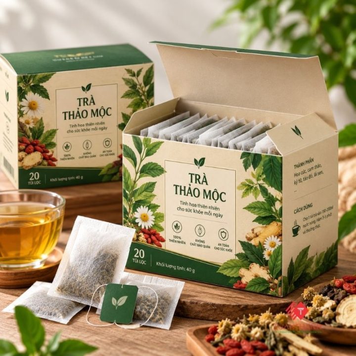 Hộp giấy đựng trà thảo mộc in theo yêu cầu