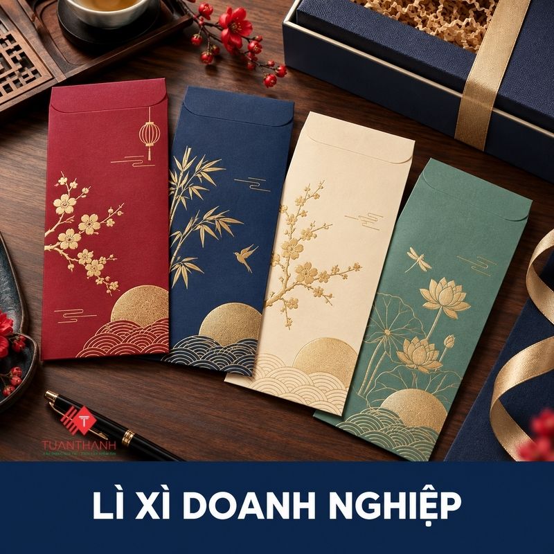 In Lì Xì Tết Theo Yêu Cầu Tại Hà Nội, In Logo Riêng 11 Các mẫu in lì xì Tết doanh nghiệp thiết kế hiện đại và ép kim