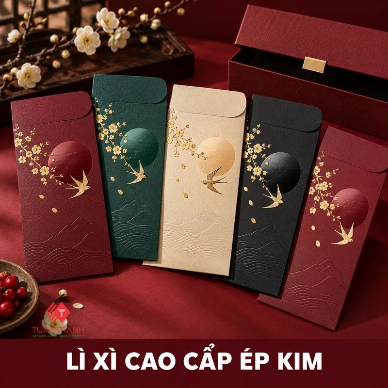 In Lì Xì Tết Theo Yêu Cầu Tại Hà Nội, In Logo Riêng 10 Mẫu in lì xì Tết cao cấp bằng giấy mỹ thuật và ép kim