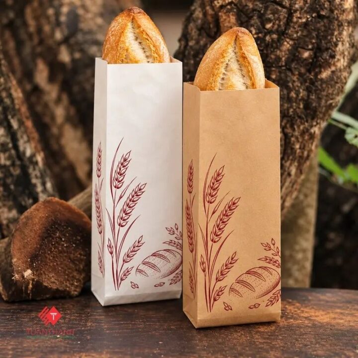 Túi Kraft đựng bánh mì in họa tiết theo yêu cầu