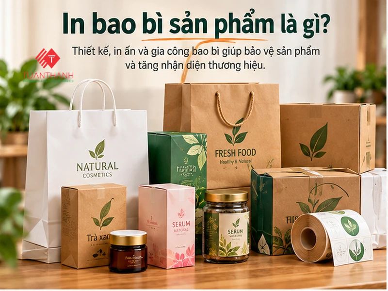 In bao bì sản phẩm theo yêu cầu với hộp giấy, túi giấy và tem nhãn thương hiệu