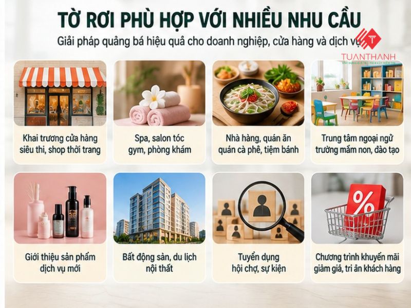In tờ rơi quảng cáo cho cửa hàng, spa, nhà hàng và chương trình khuyến mãi