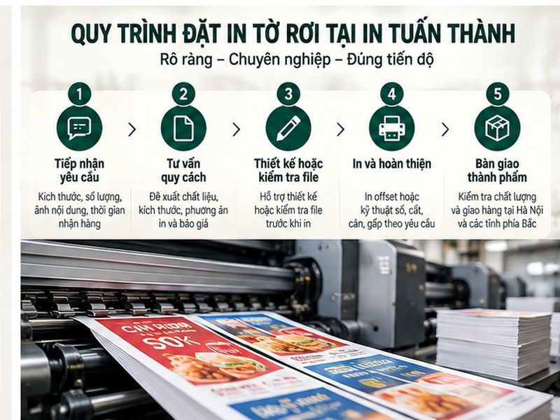 Quy trình tư vấn thiết kế in offset và hoàn thiện tờ rơi tại In Tuấn Thành