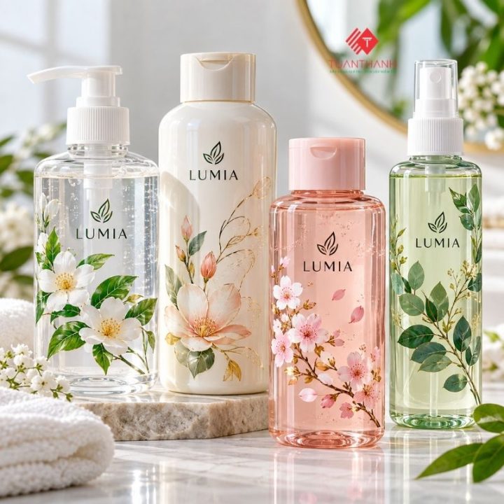 Tem UV DTF chai nhựa dán logo thương hiệu sắc nét