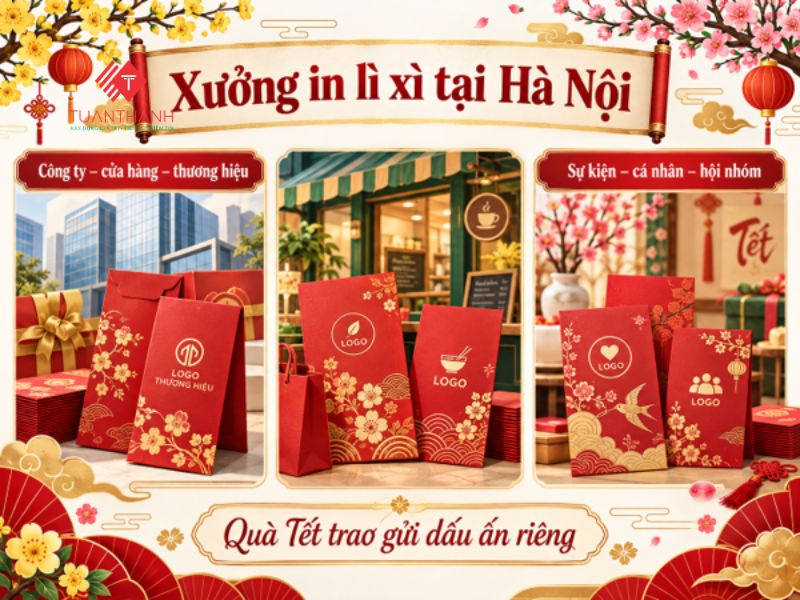 Xưởng in lì xì tại Hà Nội thiết kế bao lì xì Tết theo yêu cầu cho doanh nghiệp