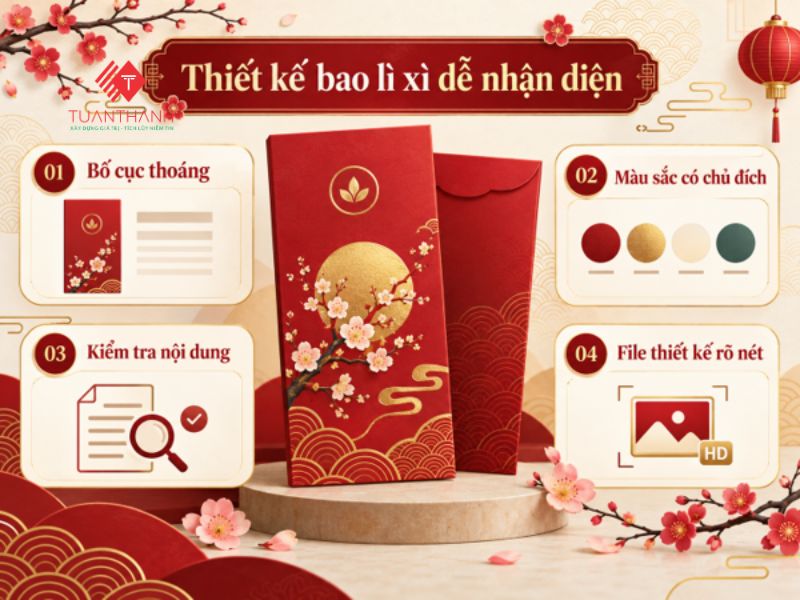 Hướng dẫn thiết kế bao lì xì Tết với bố cục, màu sắc và file in rõ nét