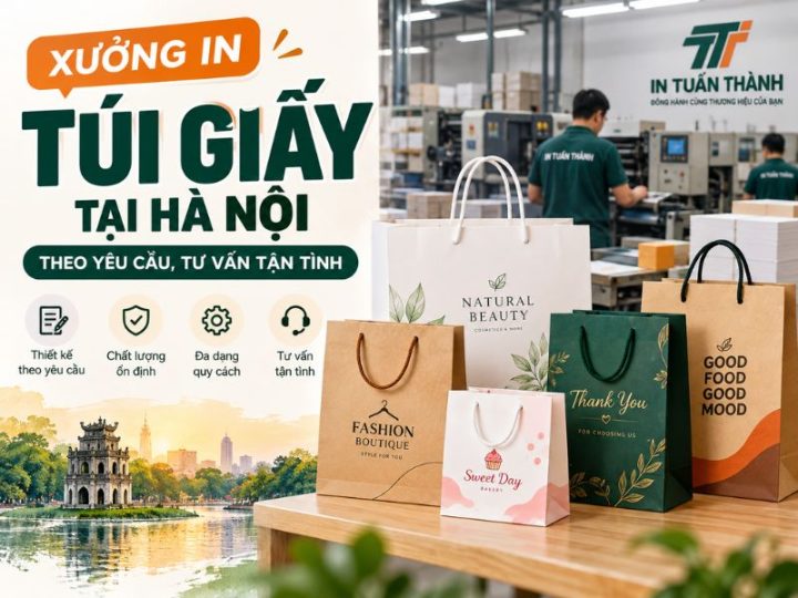 Xưởng in túi giấy tại Hà Nội theo yêu cầu với nhiều mẫu túi giấy in logo thương hiệu